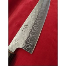 Tsunehisa 440C Damascus Nashiji нож Гиото-Gyuto 180mm - Дъб