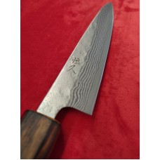 Tsunehisa 440C Damascus Nashiji нож Пети-Petty 150mm - Дъб