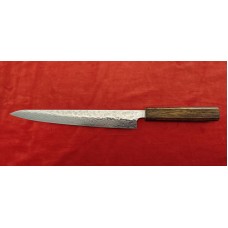 Tsunehisa 440C Damascus Nashiji нож Янагиба-Суджихики (Sujihiki-Yanagiba) 240mm - Дъб