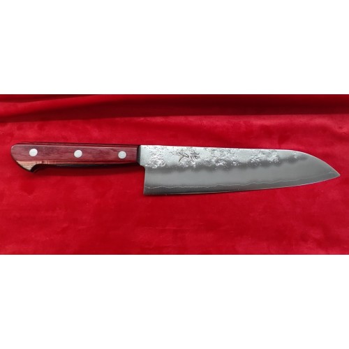 Tsunehisa нож Сантоку 180мм Ginsan(Silver #3) Nashiji-Червен Tsunehisa нож Сантоку 180мм Ginsan(Silver #3) Nashiji-Червен