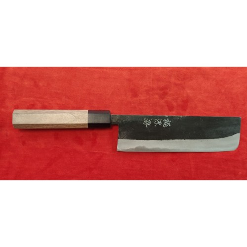 Kajiwara Tuomu нож Nakiri-Накири 170mm Blue Steel 2-Орех