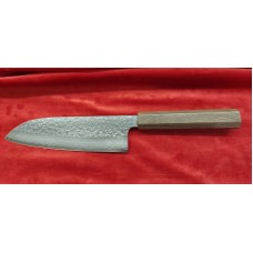 Makoto Kurosaki VG7 Damascus Tsutime Нож Сантоку 165mm-Орех