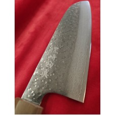 Makoto Kurosaki VG7 Damascus Tsutime Нож Сантоку 165mm-Орех