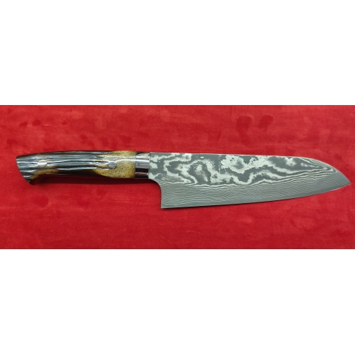 Takeshi Saji VG10 Black Damascus DHM нож Сантоку-Santoku 180mm Takeshi Saji VG10 Black Damascus DHM нож Сантоку-Santoku 180mm