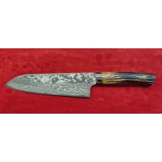 Takeshi Saji VG10 Black Damascus DHM нож Сантоку-Santoku 180mm