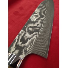 Takeshi Saji VG10 Black Damascus DHM нож Сантоку-Santoku 180mm