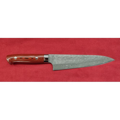 Takeshi Saji нож Gyuto-Гиото 180mm VG-10 Damascus Hammered-Червена и Черна Микарта Takeshi Saji нож Gyuto-Гиото 180mm VG-10 Damascus Hammered-Червена и Черна Микарта