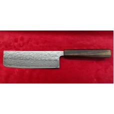 Tsunehisa 440C Damascus Nashiji нож Накири-Nakiri  170mm- Дъб