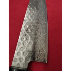 Tsunehisa 恒久 нож Santoku-Сантоку VG-10 Damascus Tsuchime 180mm-Палисандър