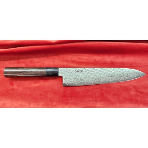 Tsunehisa 恒久 нож Гиото-Gyuto VG-10 Damascus Tsuchime 210mm