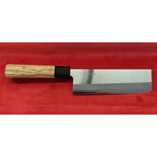 Tsunehisa SRS13 Прахова стомана нож Накири-Nakiri 170mm Маслина + биволски рог