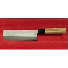 Tsunehisa SRS13 Прахова стомана нож Накири-Nakiri 170mm Маслина + биволски рог