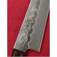 Tsunehisa нож Пети 135мм Ginsan(Silver #3) Nashiji-Кафяв