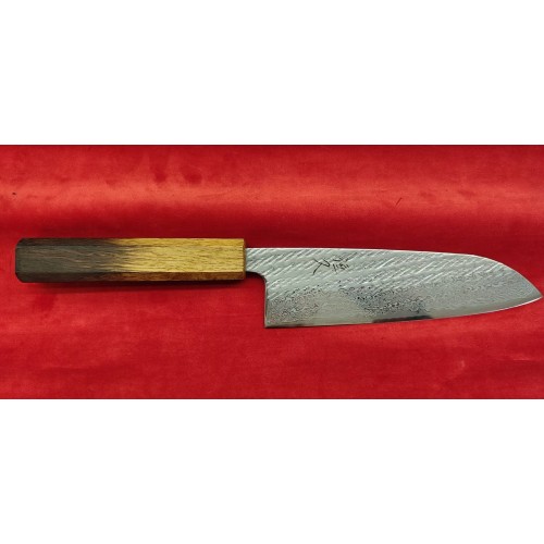 Tsunehisa AUS-10 Sanjushichi 参拾漆 Nawame Damascus нож Сантоку-Santoku 165mm