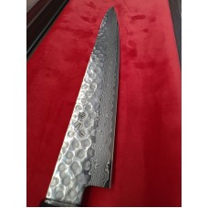 Tsunehisa 恒久 нож Sujihiki-Yanagiba VG-10 Damascus Tsuchime 240mm-Палисандър