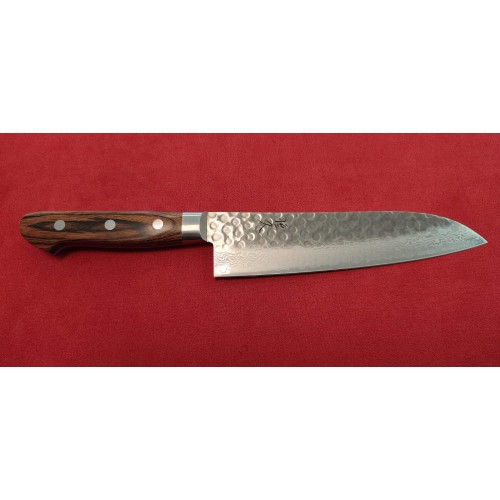 Tsunehisa Tsutime Hammered VG10 Damascus нож Сантоку 180мм Tsunehisa Tsutime Hammered VG10 Damascus нож Сантоку 180мм