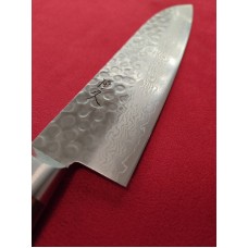 Tsunehisa Tsutime Hammered VG10 Damascus нож Сантоку 180мм