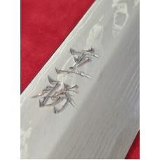 SHIGEKI Shirogami 2 Дамаска стомана нож Yanagiba 240mm
