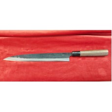 Mitokane Sajo нож Yanagiba Blue Steel двустранно заточен 270mm