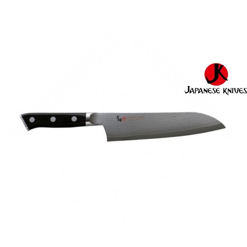 Mcusta ZANMAI Classic Damascus-Black Pakka Нож Santoku 180mm HKB-3003D