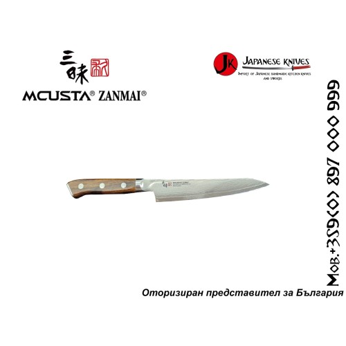 Mcusta ZANMAI Classic Premium Damascus Ironwood нож Petty -Пети 150mm HKI-3002D