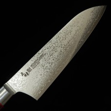 Mcusta ZANMAI Classic Pro Damascus Flame 3 Нож Santoku 180mm ZCPR3-8003D
