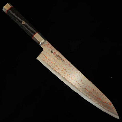 MCUSTA ZANMAI Limited Edition Ultimate 3 Black Phoenix, V-Toku2 Colored Damascus Gyuto 210 MCUSTA ZANMAI Limited Edition Ultimate 3 Black Phoenix, V-Toku2 Colored Damascus Gyuto 210