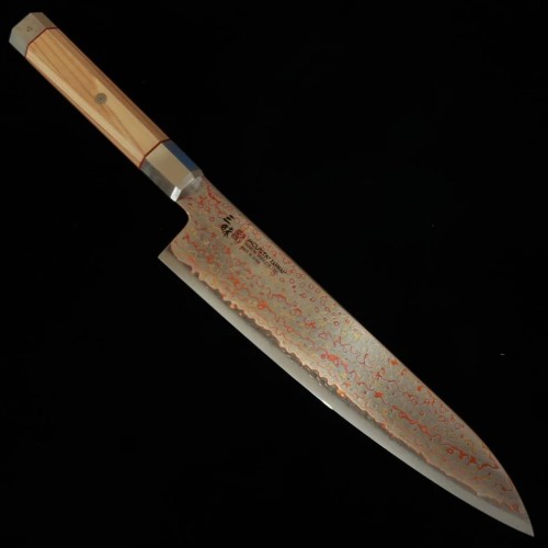 MCUSTA ZANMAI Limited Edition Ultimate 3 White Phoenix, V-Toku2 Colored Damascus Gyuto 210 MCUSTA ZANMAI Limited Edition Ultimate 3 White Phoenix, V-Toku2 Colored Damascus Gyuto 210