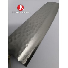 Mtsutami нож Сантоку 170mm VG10 Damascus -Син- Махагон
