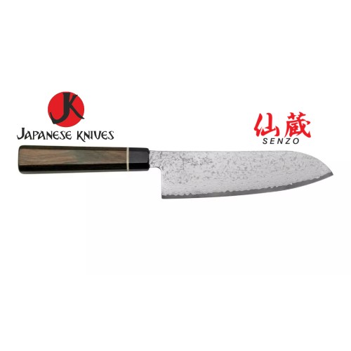 SENZO Black Damascus VG-10 нож Santoku-Сантоку 167mm BD-04