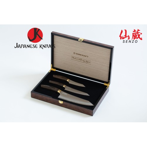 SENZO Elegancia SG2 луксозен комплект японски кухненски ножове KSK-SET3
